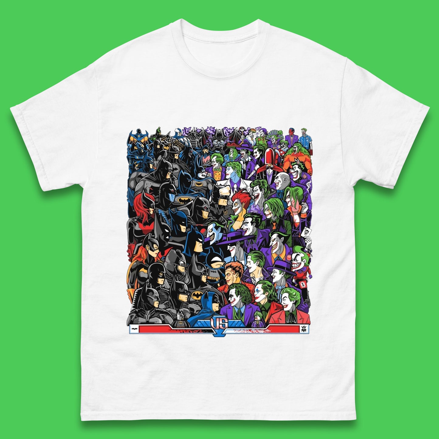 Bats VS Clowns DC Comics Batmans VS Joker Clowns Fighting Spoof Supervillain Comic Book Character Mens Tee Top