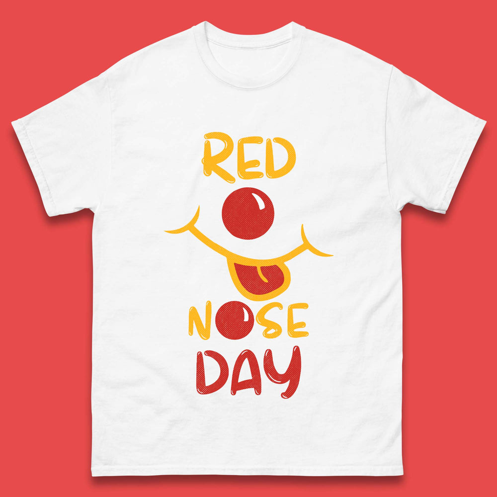 Red Nose Day Smiley Face Mens T-Shirt
