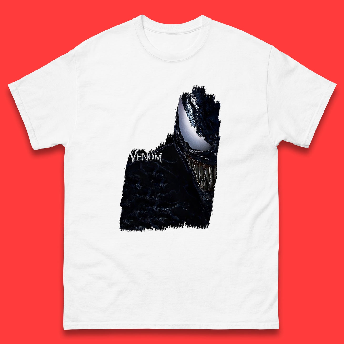 Angry Venom Amoled Half Face And Body Logo Marvel Avengers Superheros Movie Character Mens Tee Top