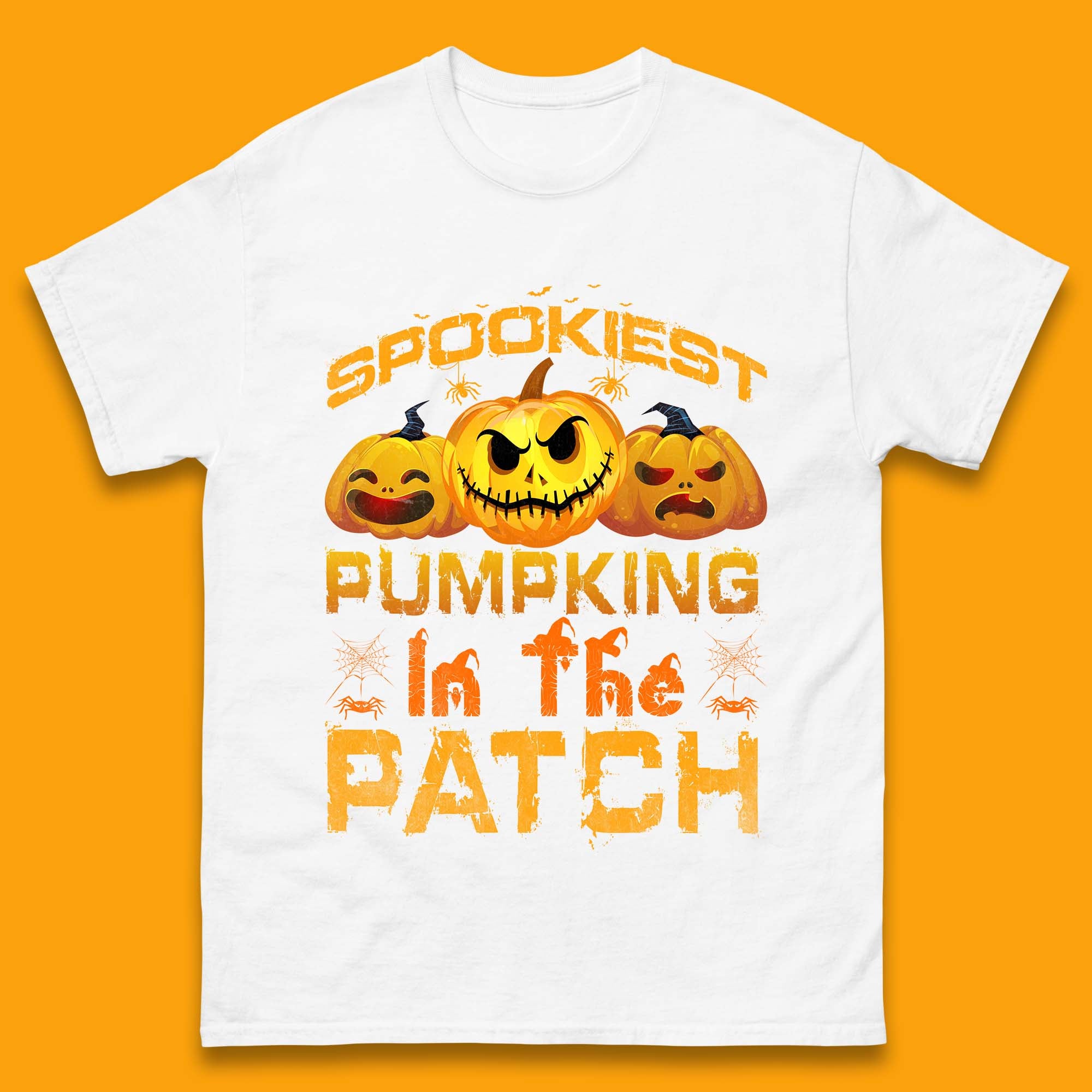 Spookiest Pumpkin In The Patch Spooky Season Happy Halloween Mens Tee Top