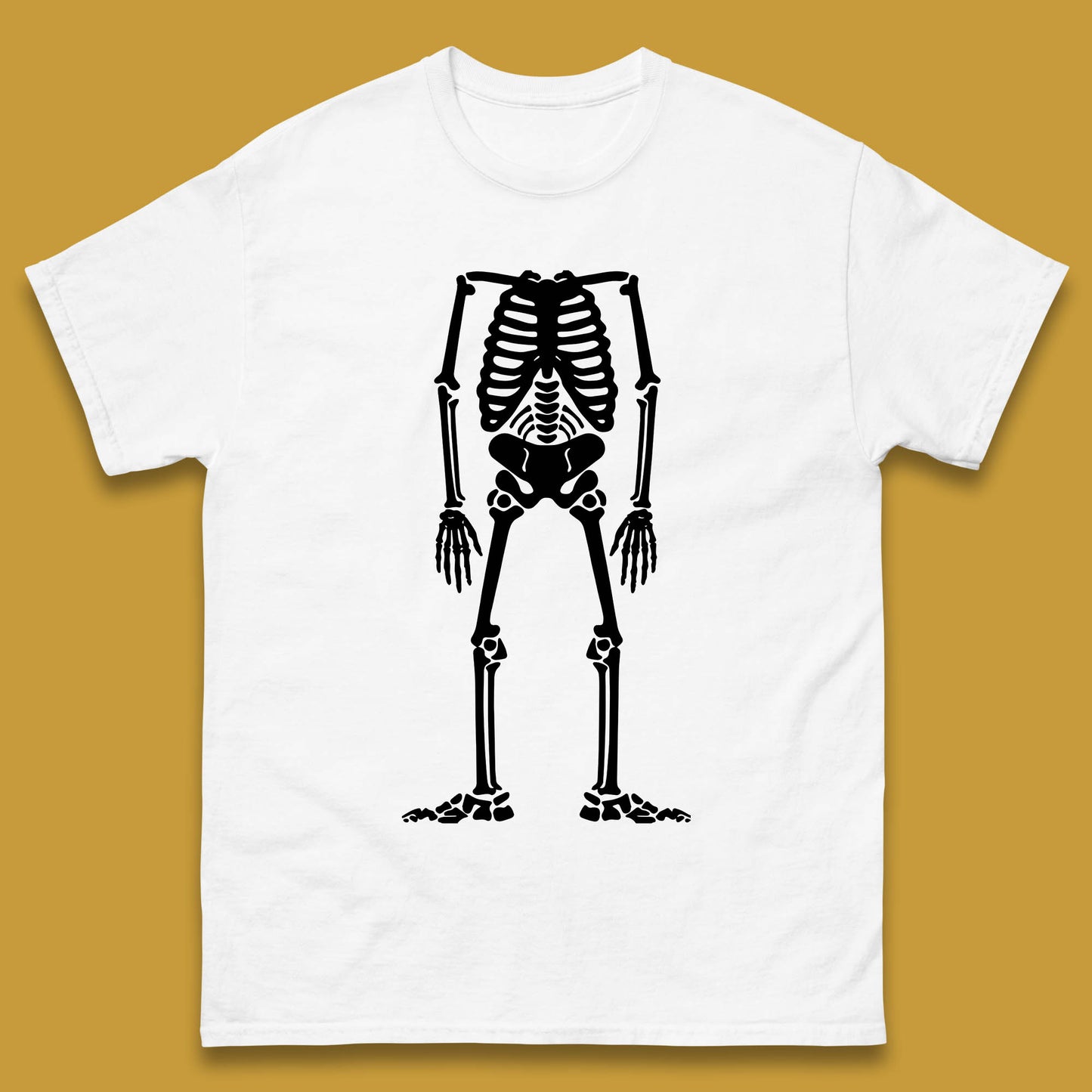 Skeleton Without Head Halloween Headless Skeleton Horror Scary Skull Mens Tee Top