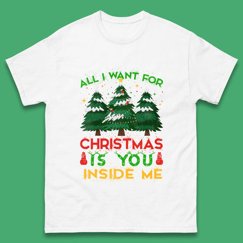 All I Want For Christmas Is You Inside Me Funny Xmas Tree Mens Tee Top