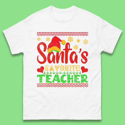 christmas santas favorite teacher t shirt