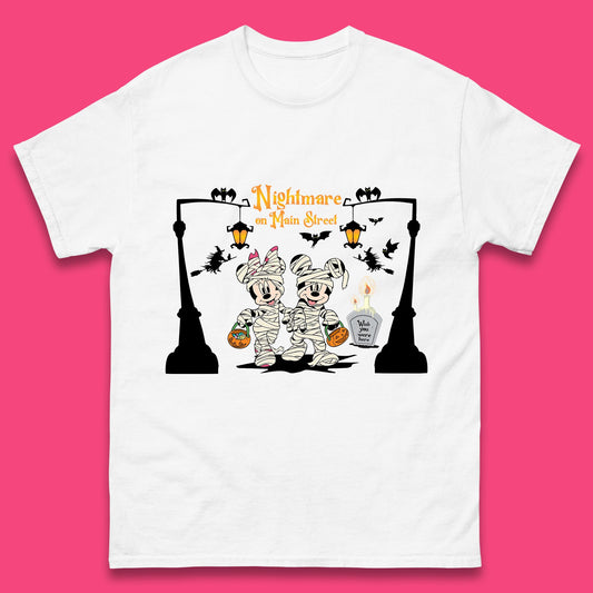 Nightmare On Main Street Disney Halloween Mickey Minnie Mouse Mummy Disneyland Trip Mens Tee Top