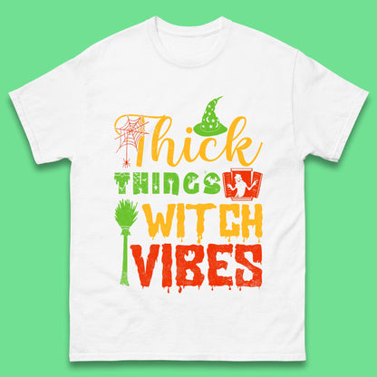 Thick Things Witch Vibes Halloween Magic Spooky Witches Witchcraft Mens Tee Top