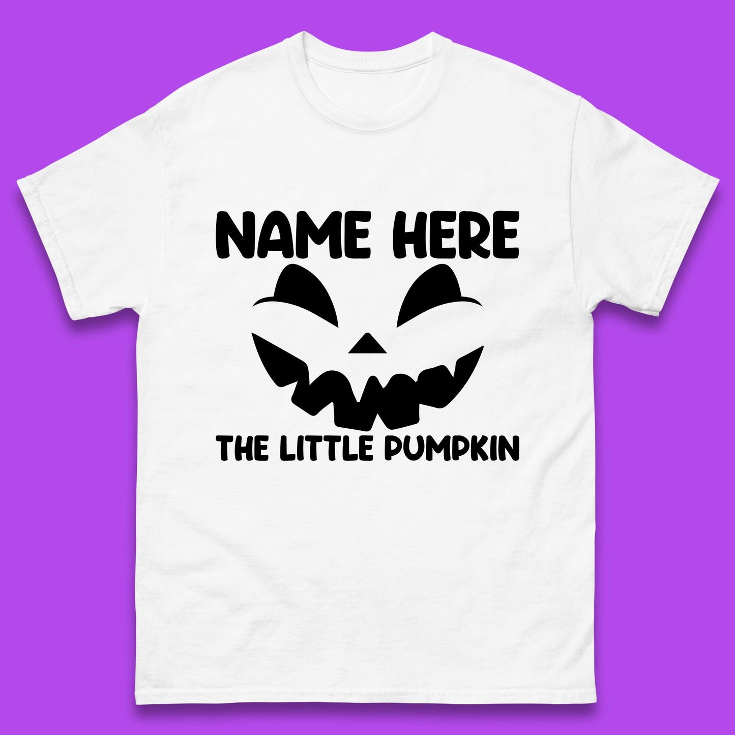 Personalised Your Name Here The Little Pumpkin Jack O Lantern Scary Spooky Face Mens Tee Top