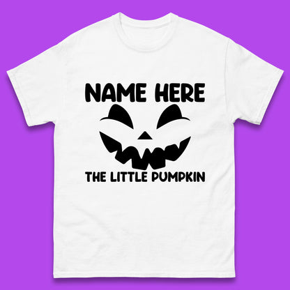 Personalised Your Name Here The Little Pumpkin Jack O Lantern Scary Spooky Face Mens Tee Top
