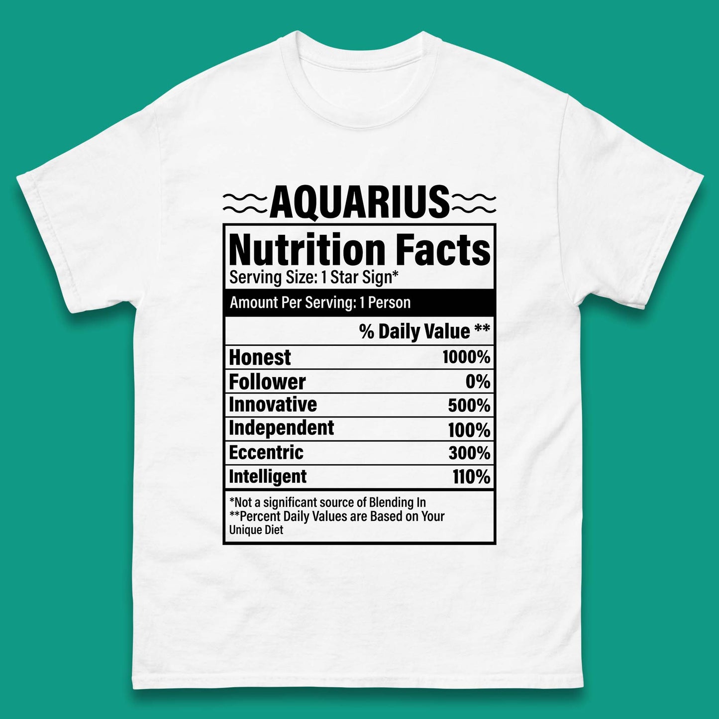 Aquarius Nutrition Facts Mens T-Shirt
