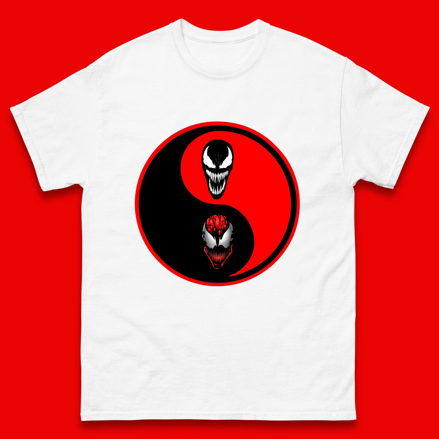 Marvel Comics Carnage And Venom Fictional Movie Character Anime Yin Yang Spoof Mens Tee Top