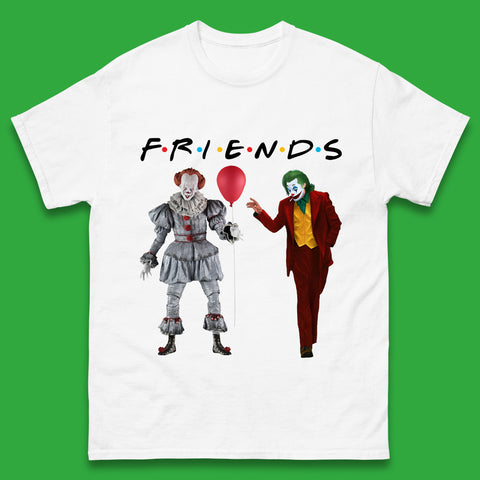 IT Pennywise Clown And Joker Friends Inspired Horror Scary Halloween Movie Characters Mens Tee Top