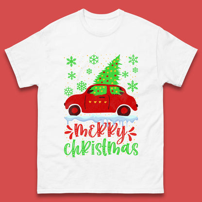 merry christmas red car t shirt