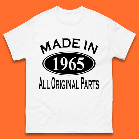 Made In 1965 All Original Parts Vintage Retro 58th Birthday Funny 58 Years Old Birthday Gift Mens Tee Top