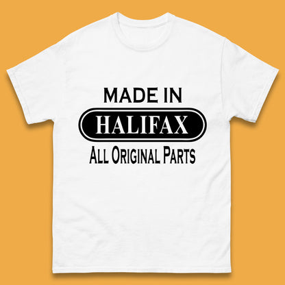 Made In Halifax All Original Parts Vintage Retro Birthday Town in  West Yorkshire, England Gift Mens Tee Top
