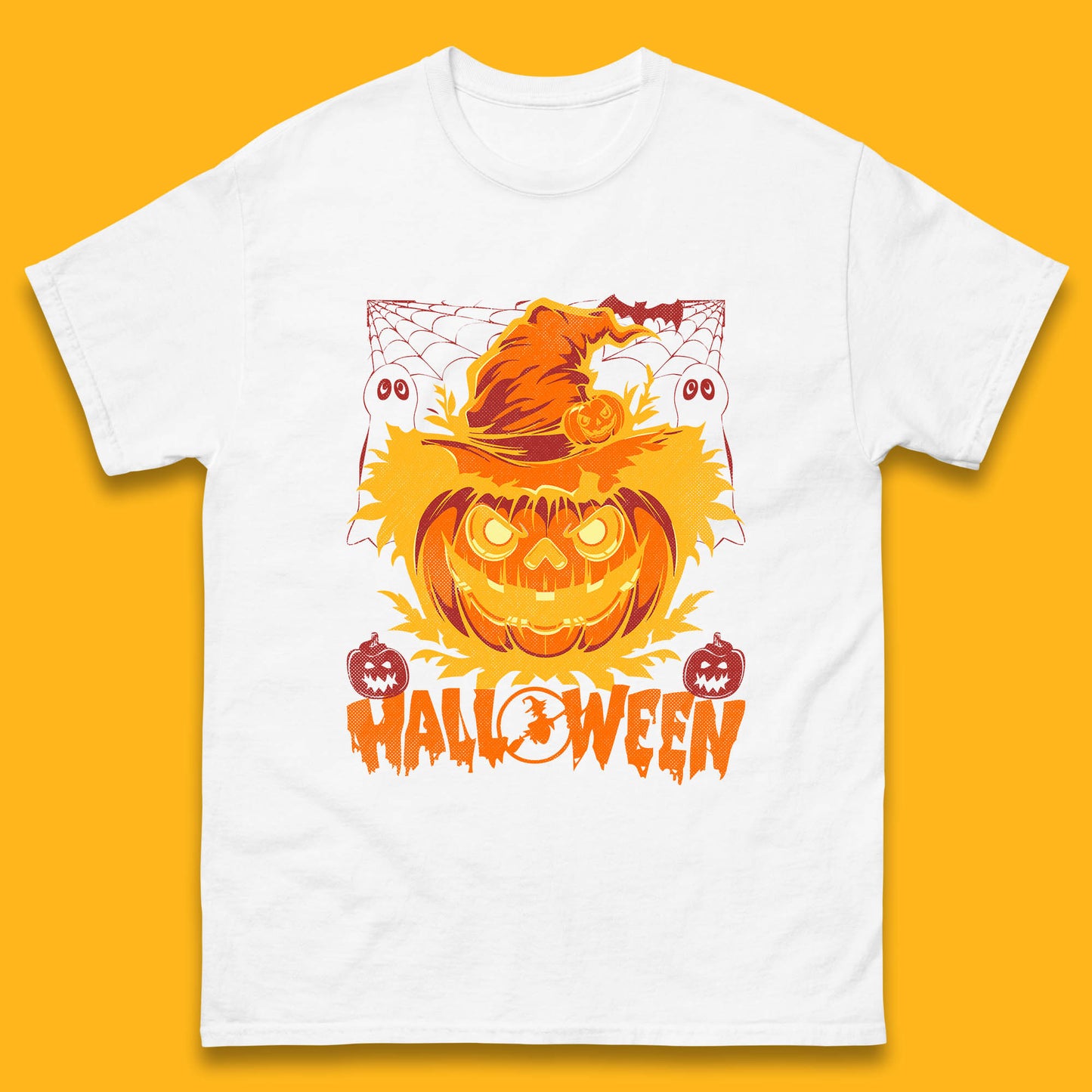 Halloween Scary Pumpkin Face Jack O Lantern Horror Halloween Night Mens Tee Top