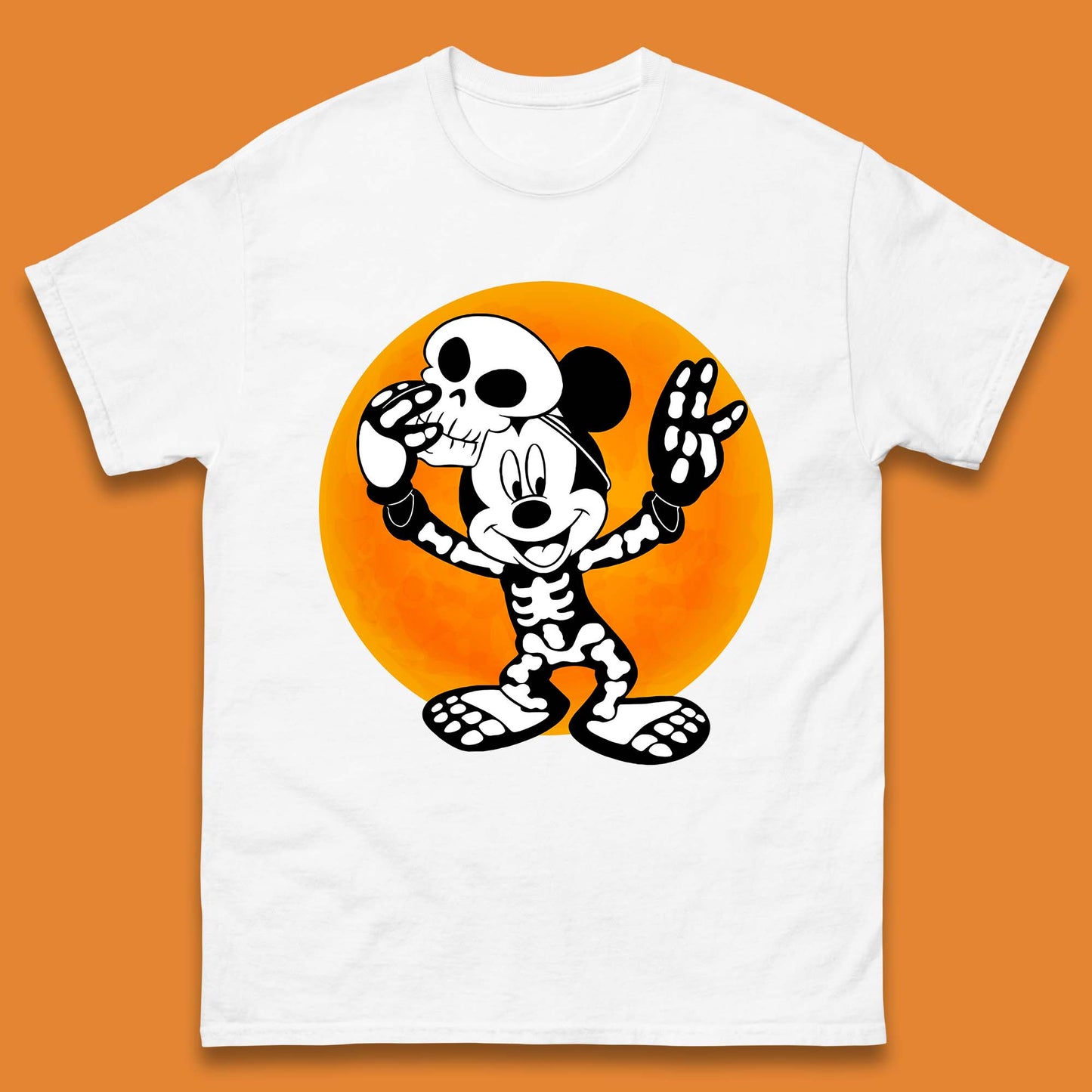Disney Halloween Mickey Mouse Skelton Costume Disney World Horror Scary Disneyland Trip Mens Tee Top