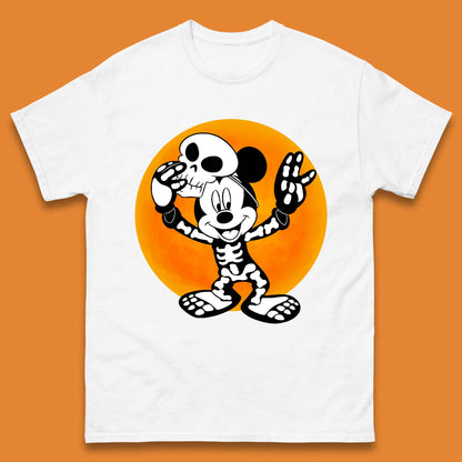 Disney Halloween Mickey Mouse Skelton Costume Disney World Horror Scary Disneyland Trip Mens Tee Top