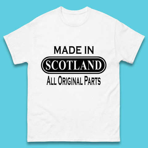 Made In Scotland All Original Parts Vintage Retro Birthday Country In United Kingdom UK Constituent Country Gift Mens Tee Top
