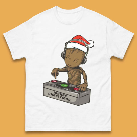 Baby Groot DJ Christmas Mens T-Shirt