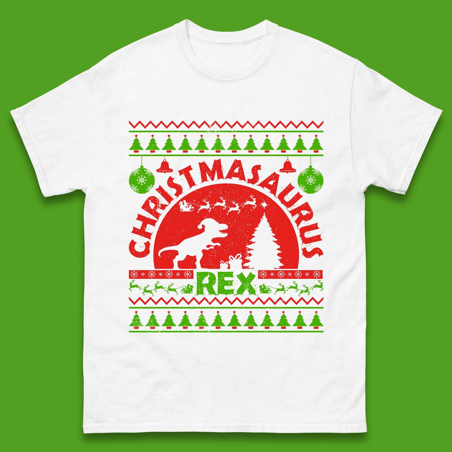 Christmasaurus Rex Mens T-Shirt