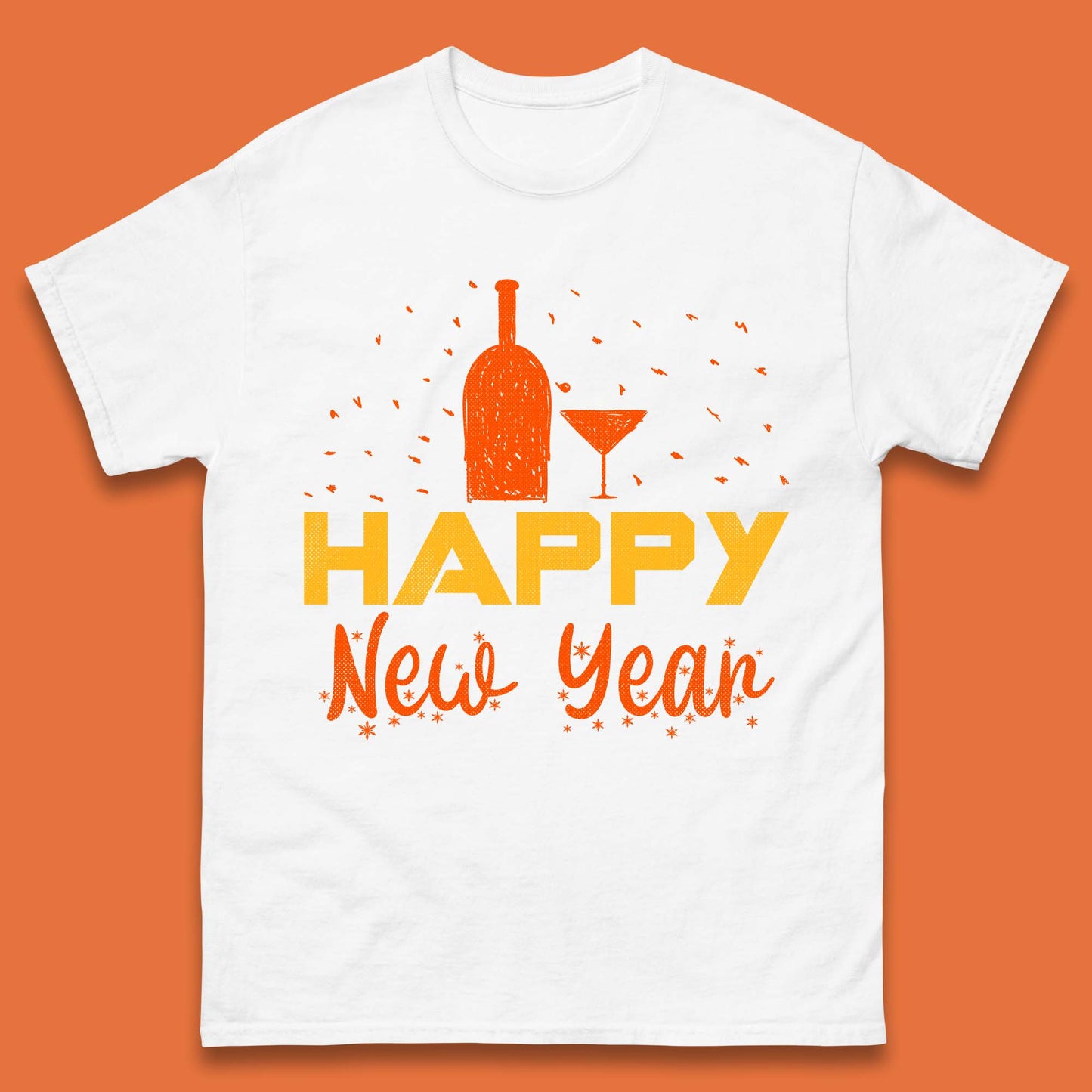 Happy New Year Wine Drinking Mens T-Shirt