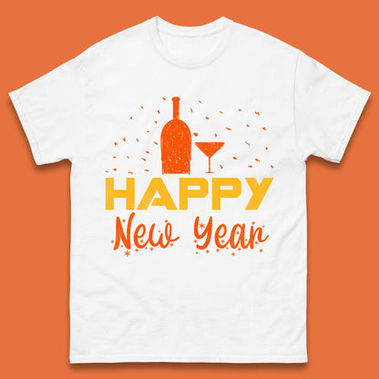 Happy New Year Wine Drinking Mens T-Shirt