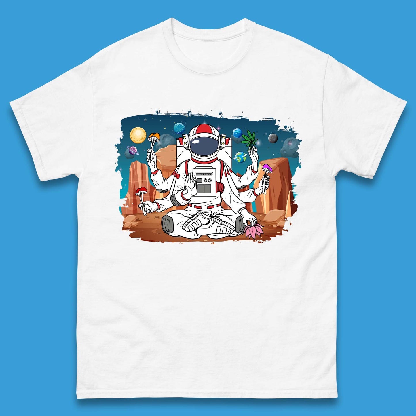 Meditating Astronaut Yoga Mens T-Shirt
