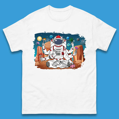 Meditating Astronaut Yoga Mens T-Shirt