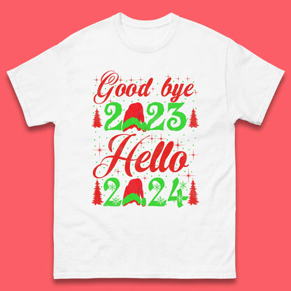 Good Bye 2023 Hello 2024 Merry Christmas Happy New Year Xmas Festive Celebration Mens Tee Top