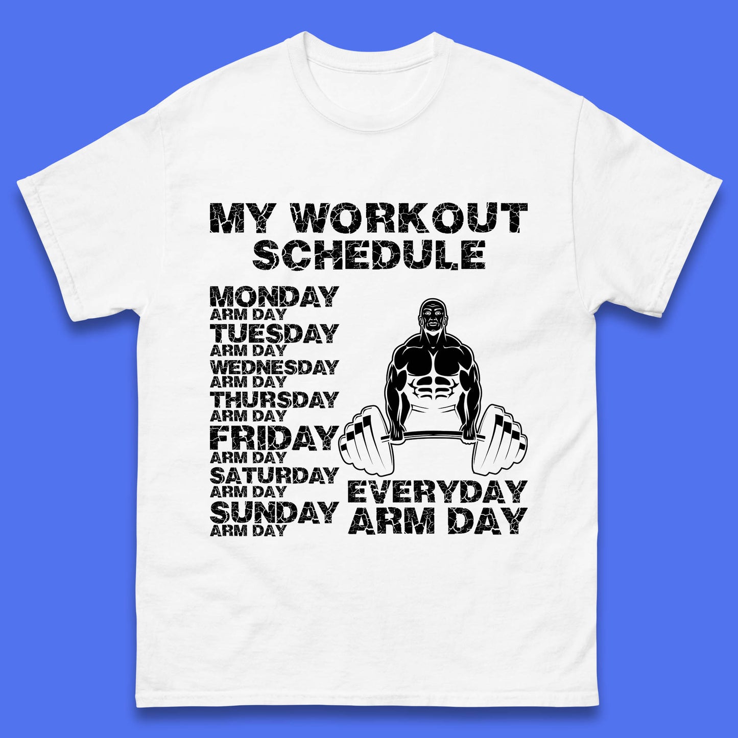My Workout Schedule Everyday Arm Day Daily Routine  Arm Gym Workout Everyday Of Week Arm Day Fitness Mens Tee Top