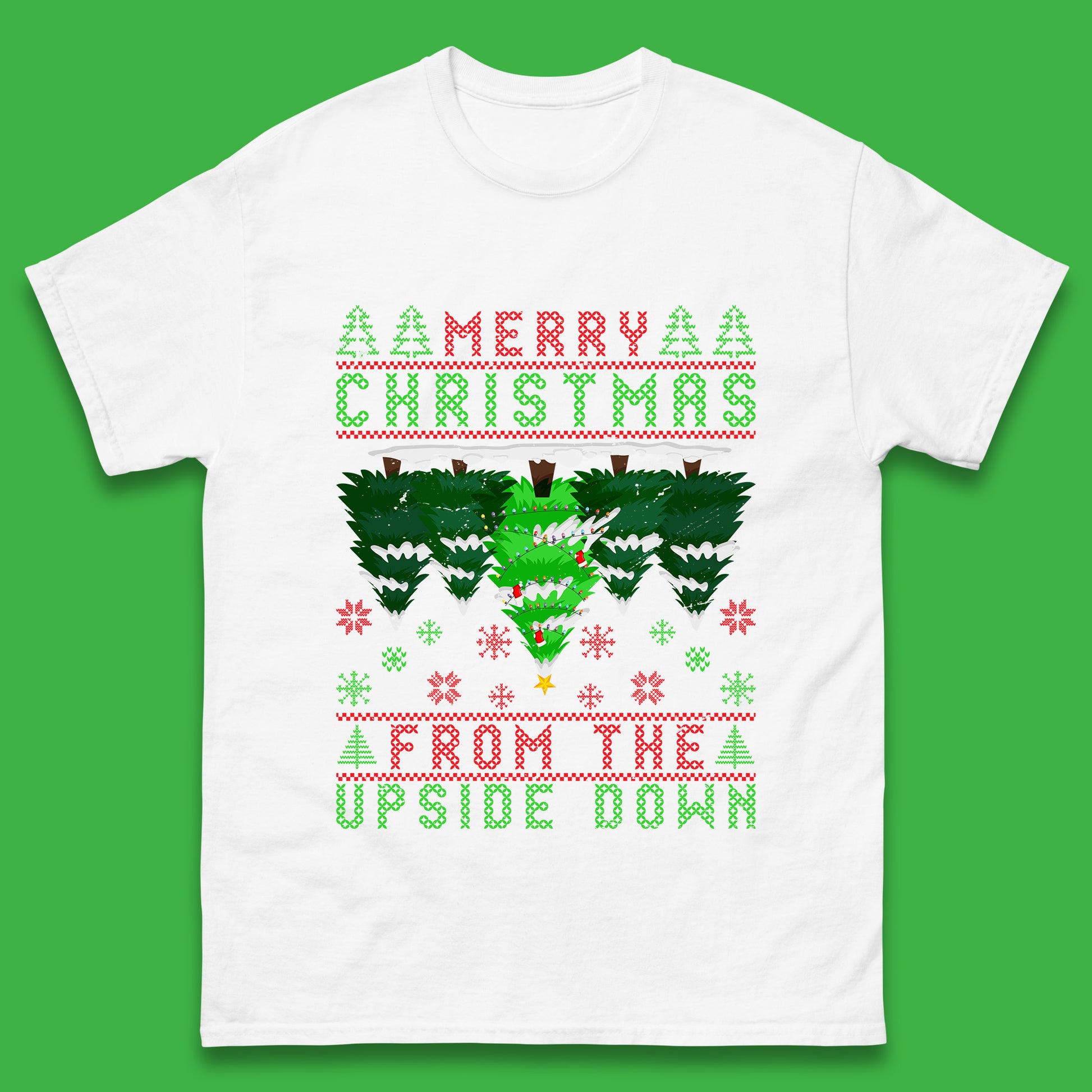 merry christmas from the upside down tree t shirt