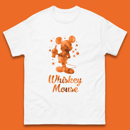 Whiskey Mouse Mickey Minnie Mouse Cartoon Character Holding Beer Bottle Disneyland Whiskey Lovers Mens Tee Top