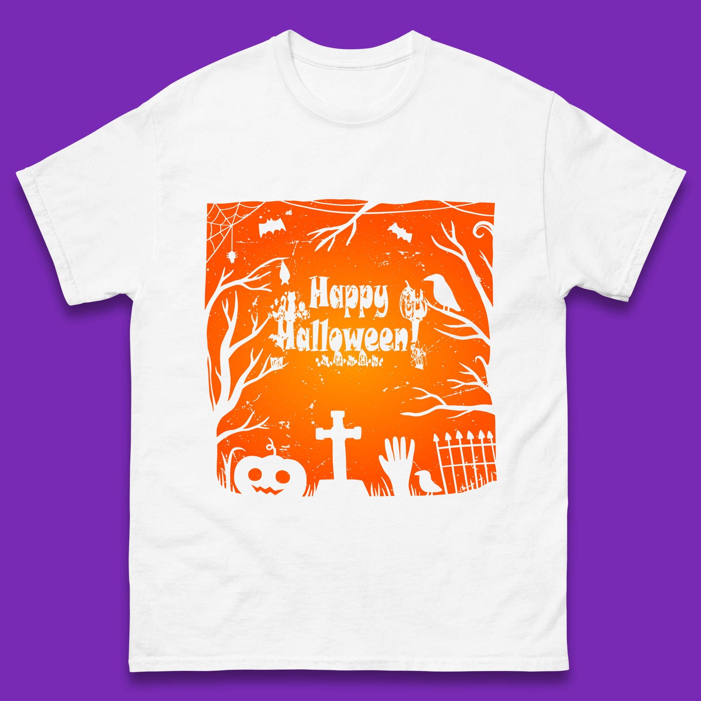 Happy Halloween Witch Hand Cross Sign Scary Pumpin Spooky Terrific Halloween Night Mens Tee Top