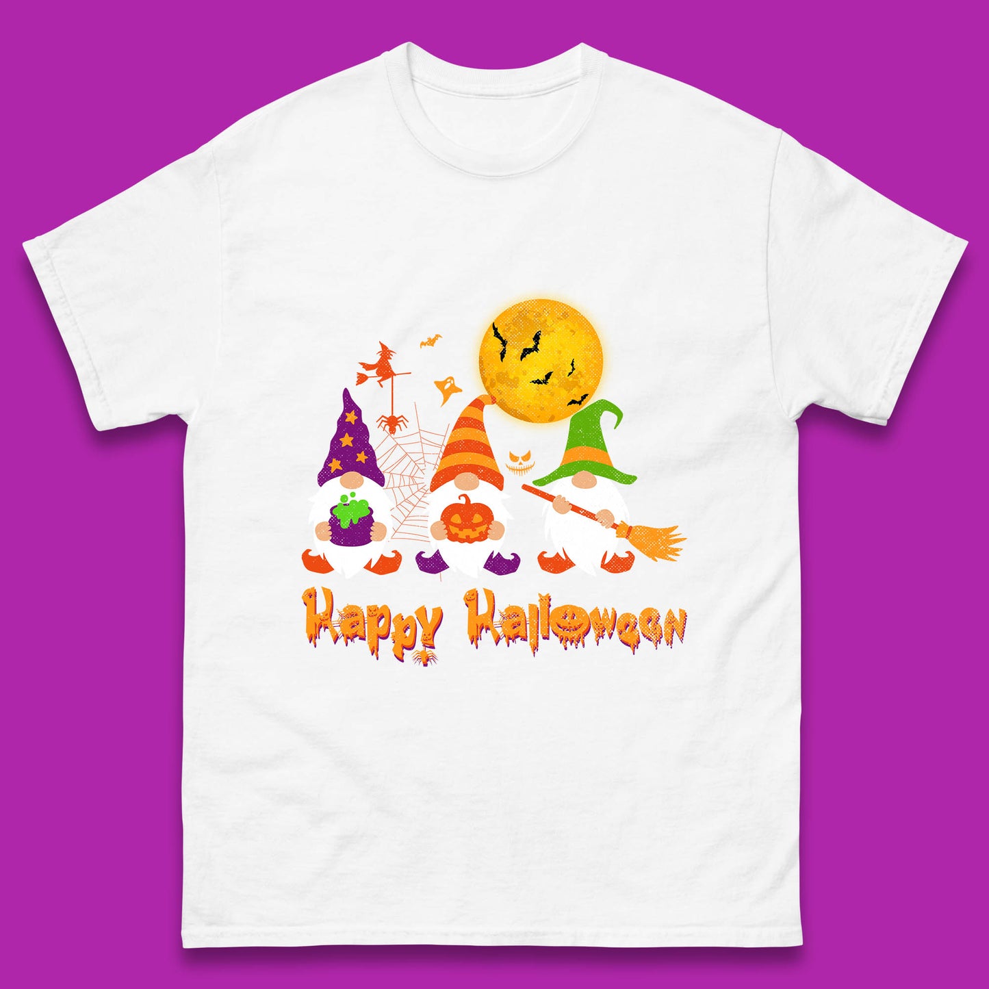Happy Halloween Gnomies Spooky Witch Gnomes Scary Gnome Lover Mens Tee Top