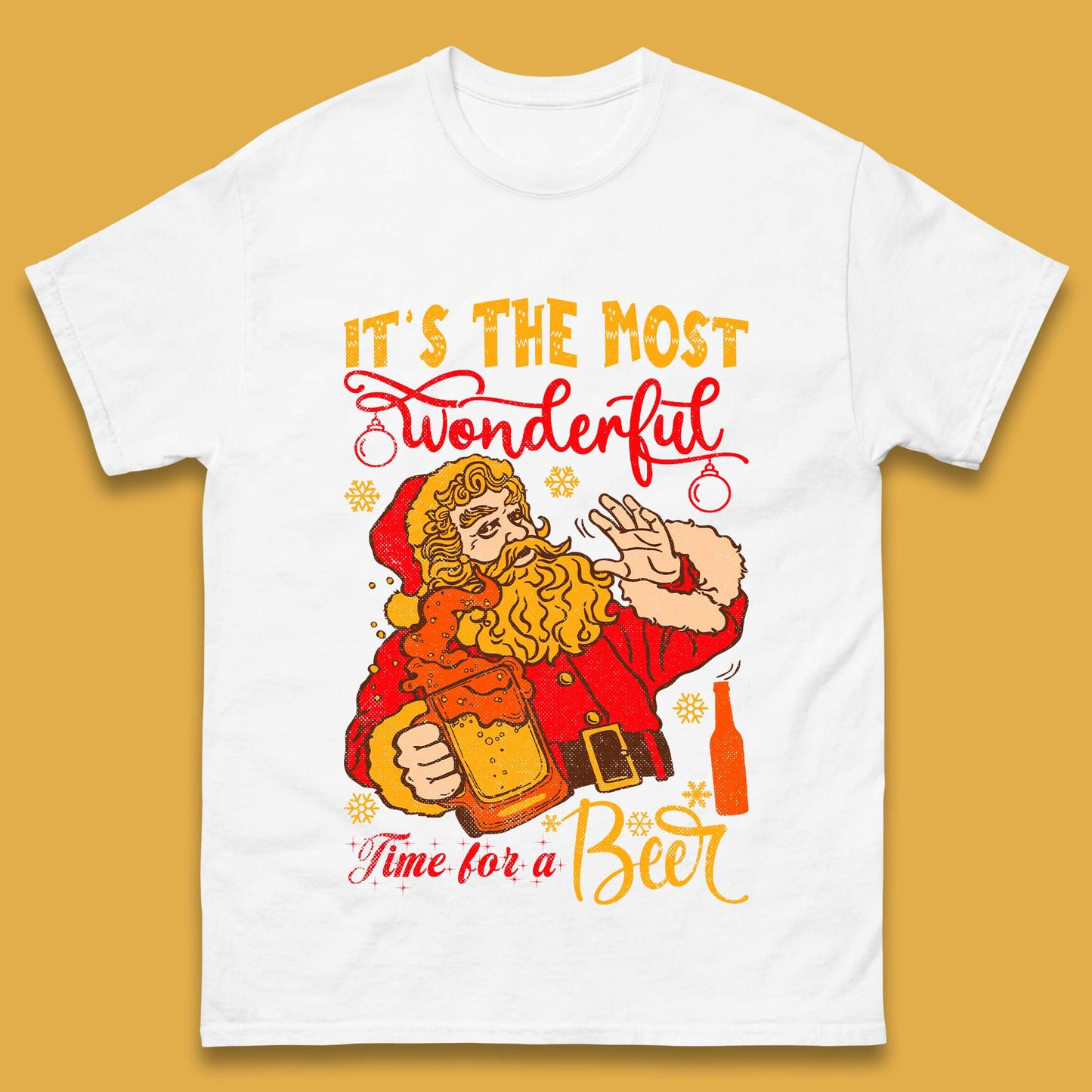 Santa Beer Time Christmas Mens T-Shirt