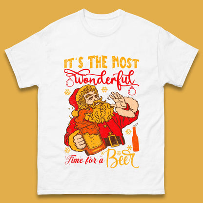 Santa Beer Time Christmas Mens T-Shirt
