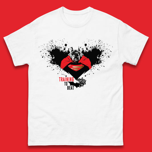 Superheros DC Comics Action Adventure Movie Character Superman And Batman Training To Beat Batman Superman Logo Mens Tee Top