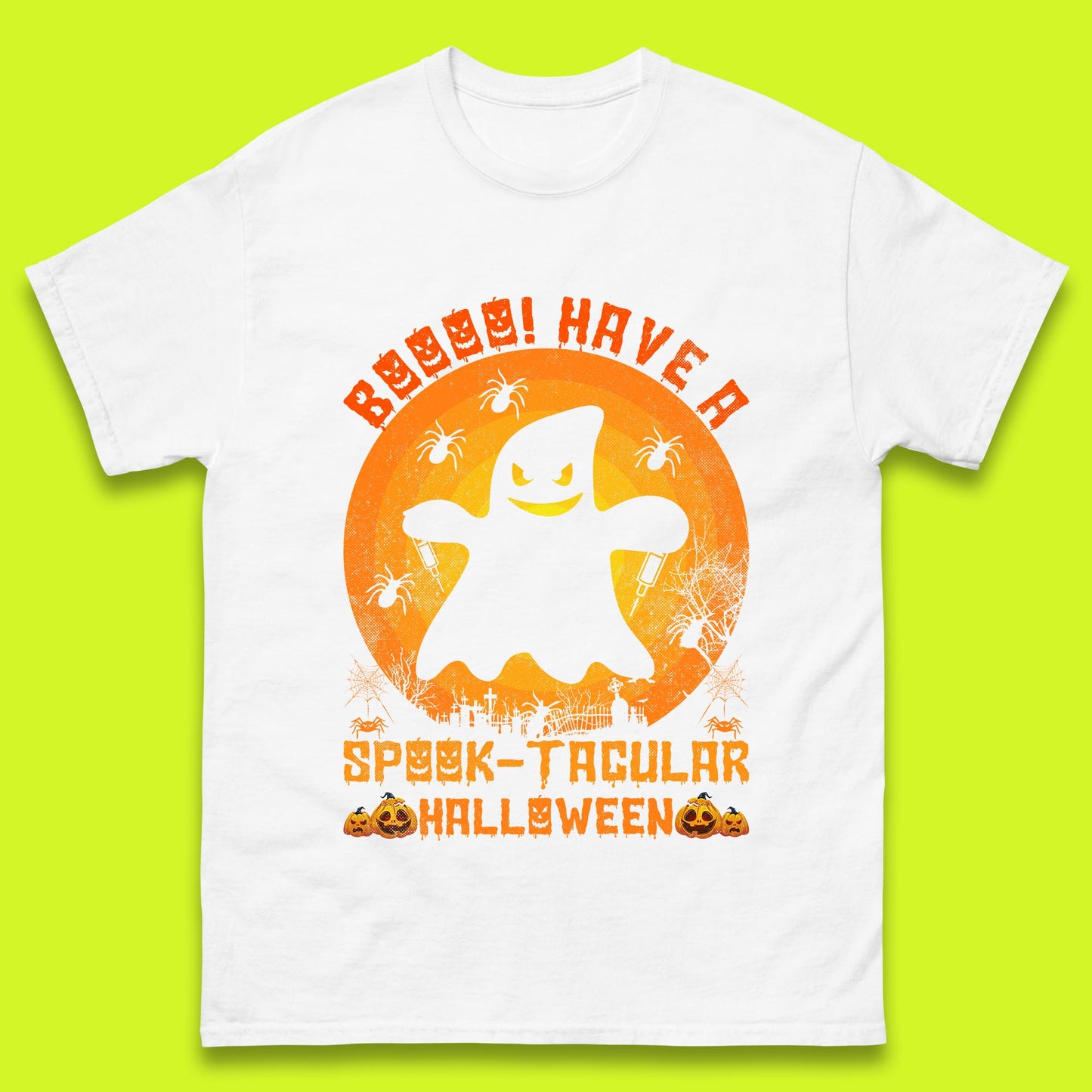 Boo Have A Spook Tacular Halloween Boo Ghost Horror Scary Spooky Season Mens Tee Top