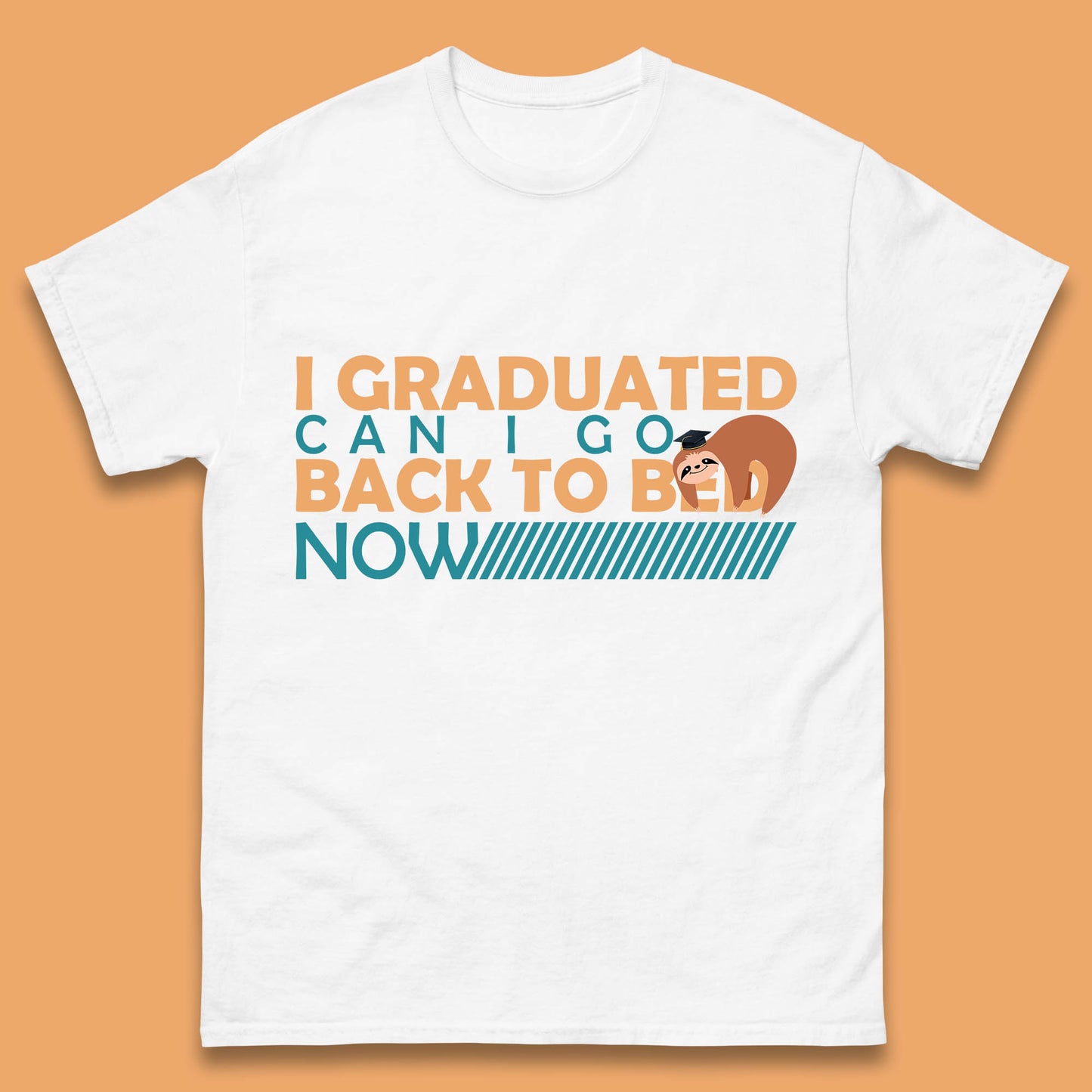 I Graduated Can I Go Back To Bed Now Funny Sleeping Sloth Graduation Mens Tee Top