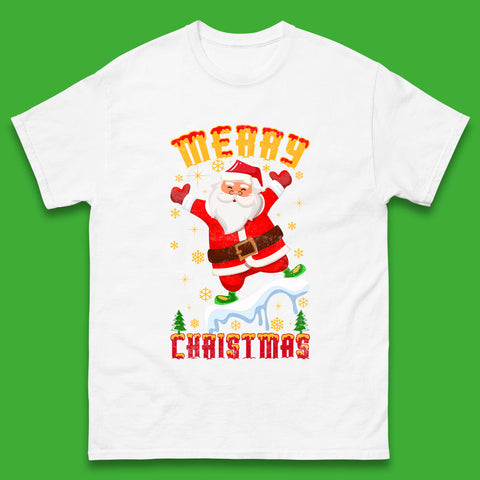 Merry Christmas Santa Claus Xmas Winter Holiday Celebration Mens Tee Top