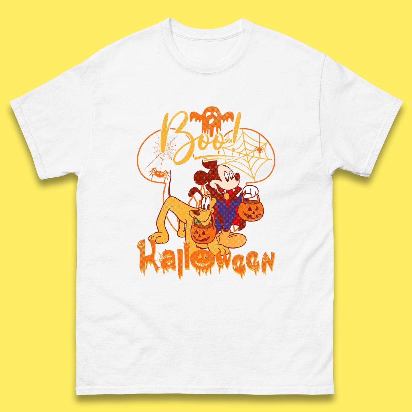 Boo Halloween Mickey Mouse And Pluto Friends Disney Halloween Disneyland Trip Mens Tee Top