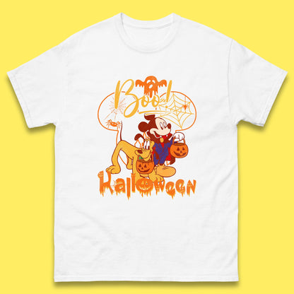 Boo Halloween Mickey Mouse And Pluto Friends Disney Halloween Disneyland Trip Mens Tee Top