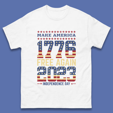 Make America Free Again 1776-2023 Independence Day Funny Free Speech Mens Tee Top