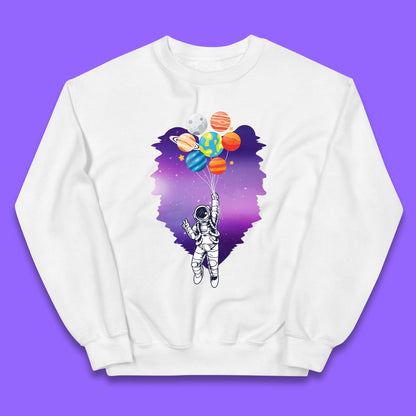 Astronaut Space Planets Balloons Kids Jumper