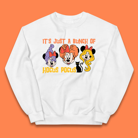 It's Just A Bunch Of Hocus Pocus Halloween Witches Minnie Mouse & Friends Disney Trip Kids Jumper