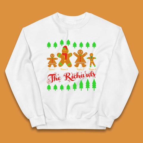 Personalised The Gingerbread Family Christmas Kids Jumper
