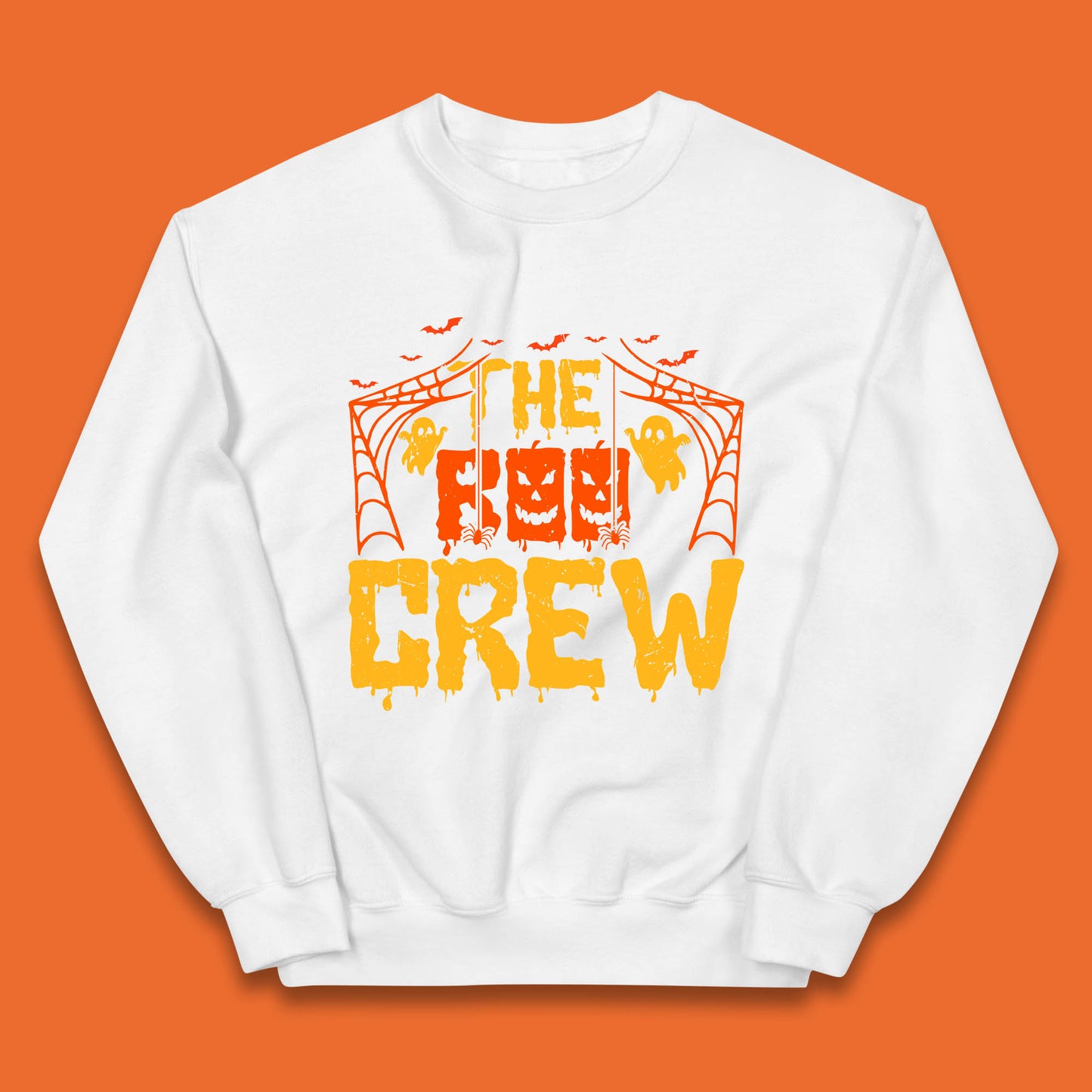 The Boo Crew Halloween Horror Spooky Boo Squad Matching Halloween Costume Kids Jumper