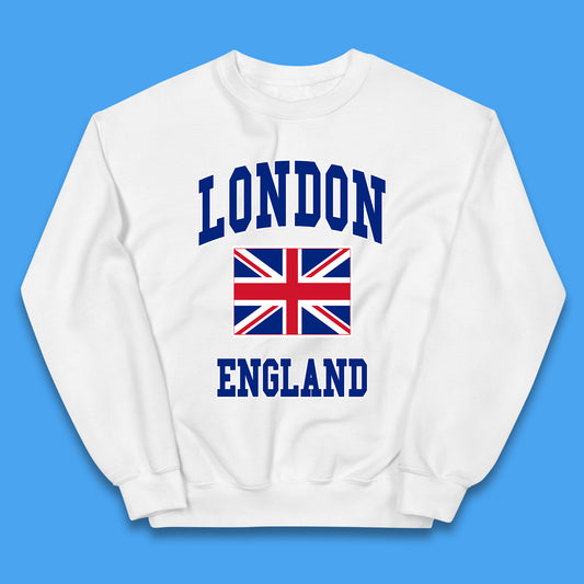 London England Flag Great Britain United Kingdom Uk Union Jack Souvenir British Flag Kids Jumper