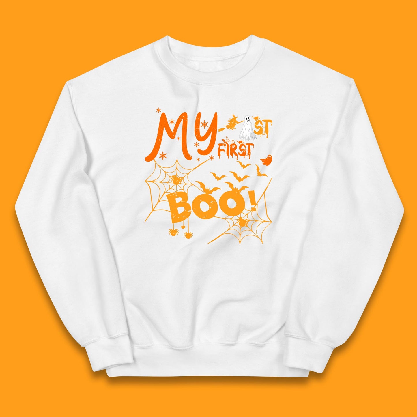 My First Boo Halloween Funny Boo Ghost Spooky Vibes Kids Jumper