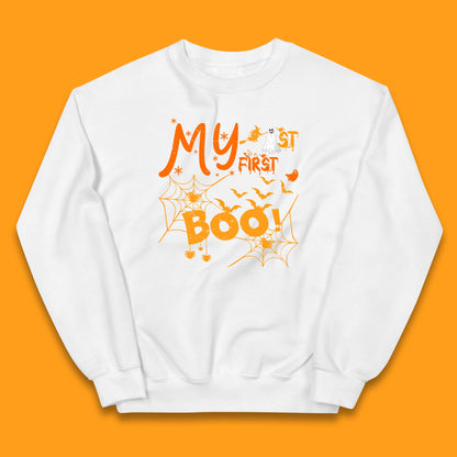 My First Boo Halloween Funny Boo Ghost Spooky Vibes Kids Jumper