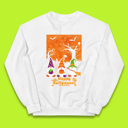 Happy Halloween Gnomies Spooky Witch Gnomes Scary Halloween Trees Gnome Lover Kids Jumper